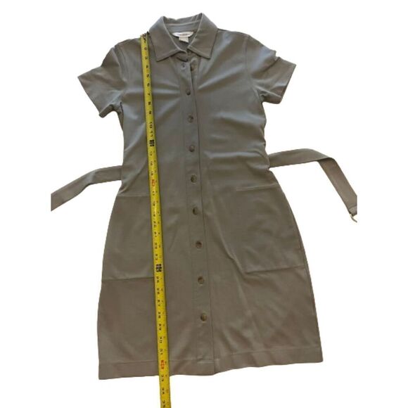 Club Monaco Short Sleeve Sage Belted Button Down Shirt Dress Size XS - Picture 7 of 7